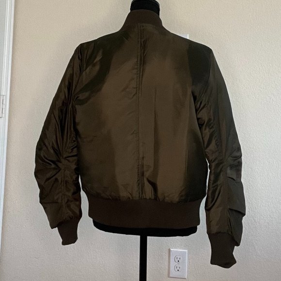 PrettyLittleThing Women's Bomber Jacket in Army Green (Rich Olive Green) - Small - Picture 3 of 6